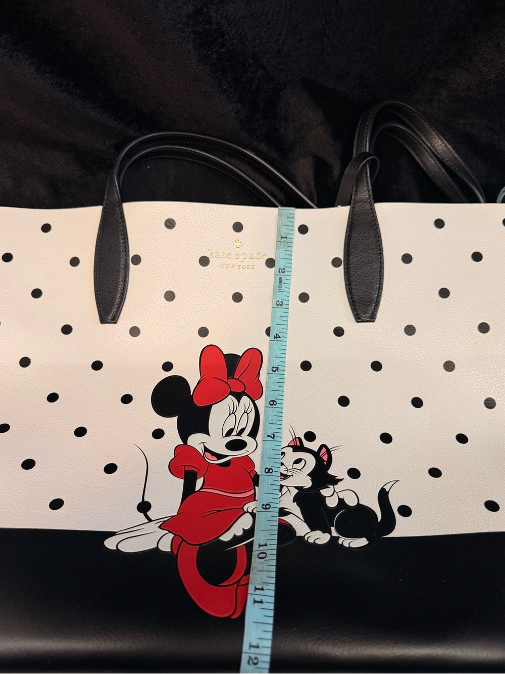 kate spade Polka Dot Minnie Mouse Tote in White, Black & Red - Picture 6 of 7